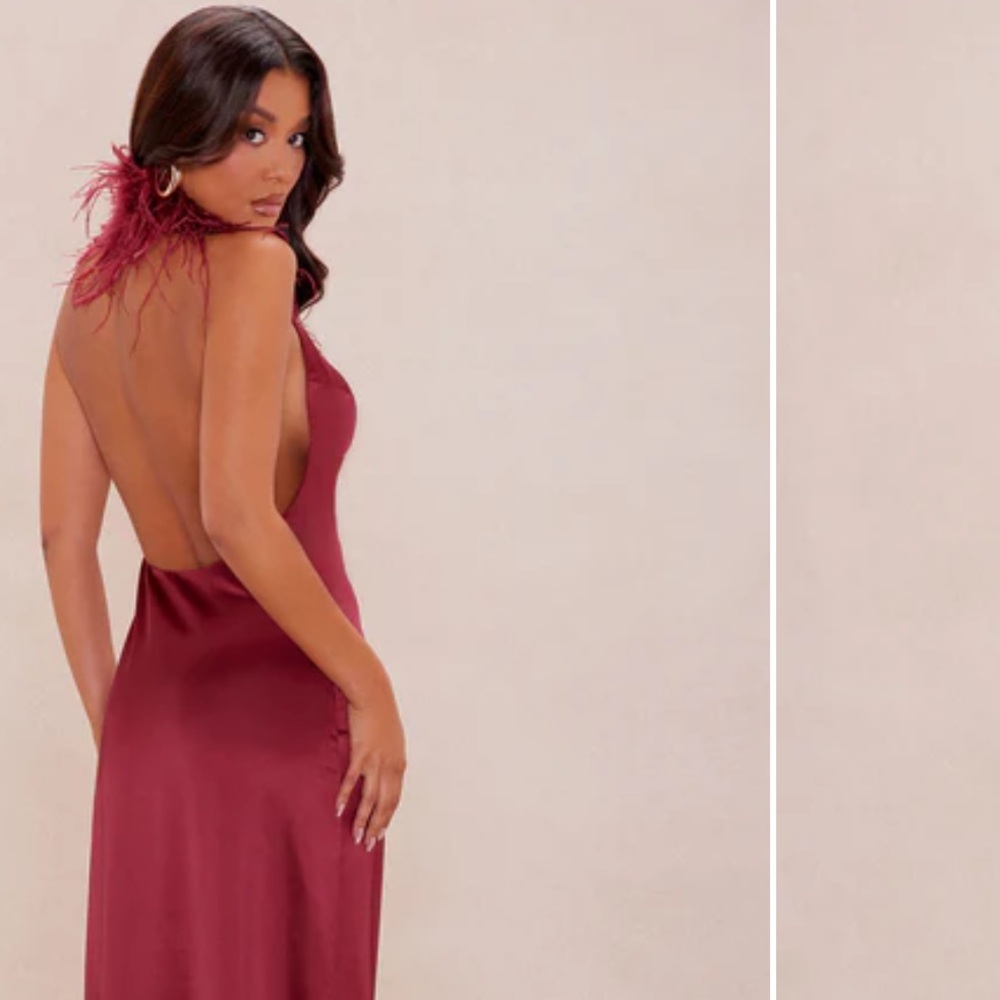Fashion Nova Backless Wine Dress